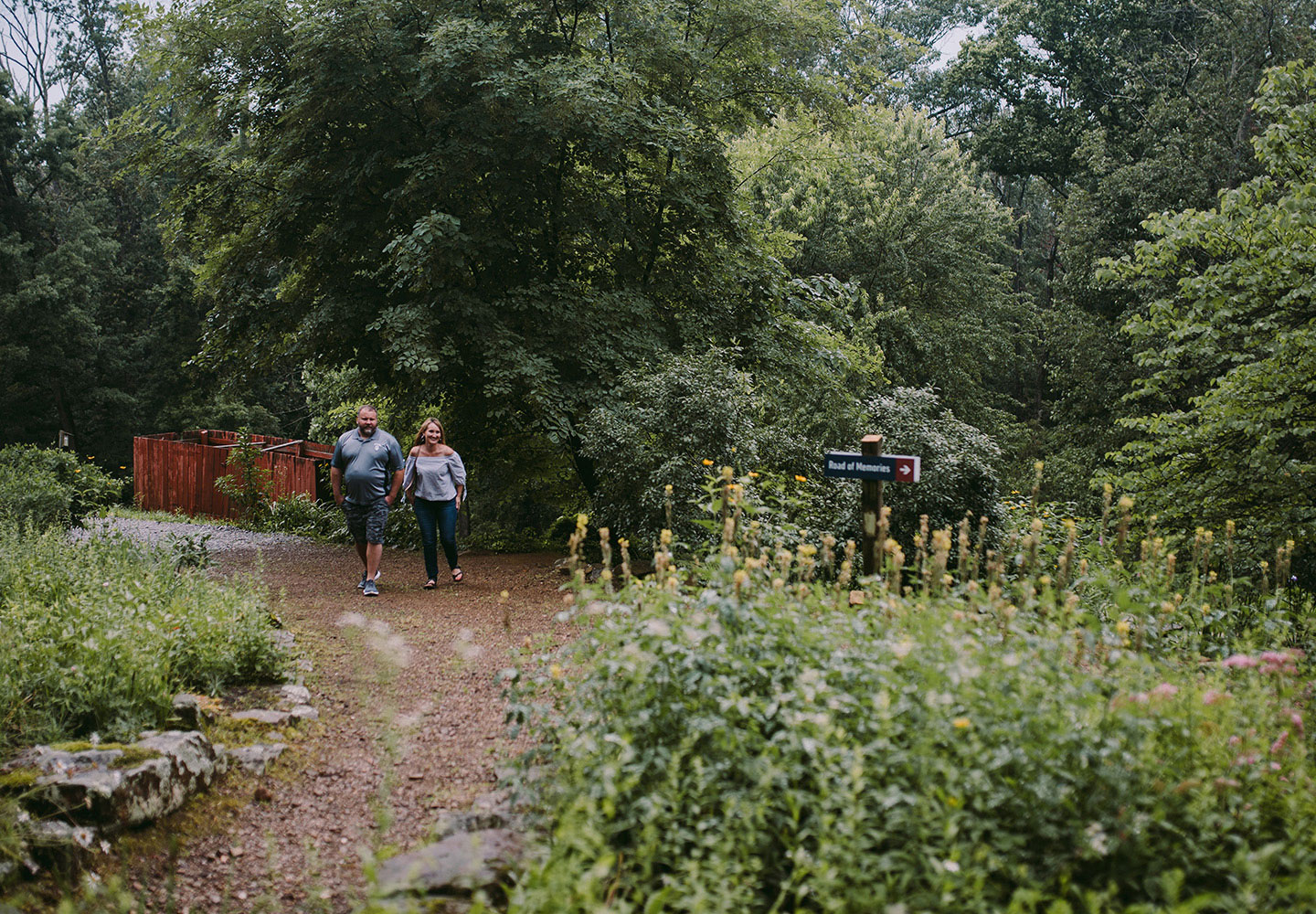 Couple walking on the grounds at T.C. Steele