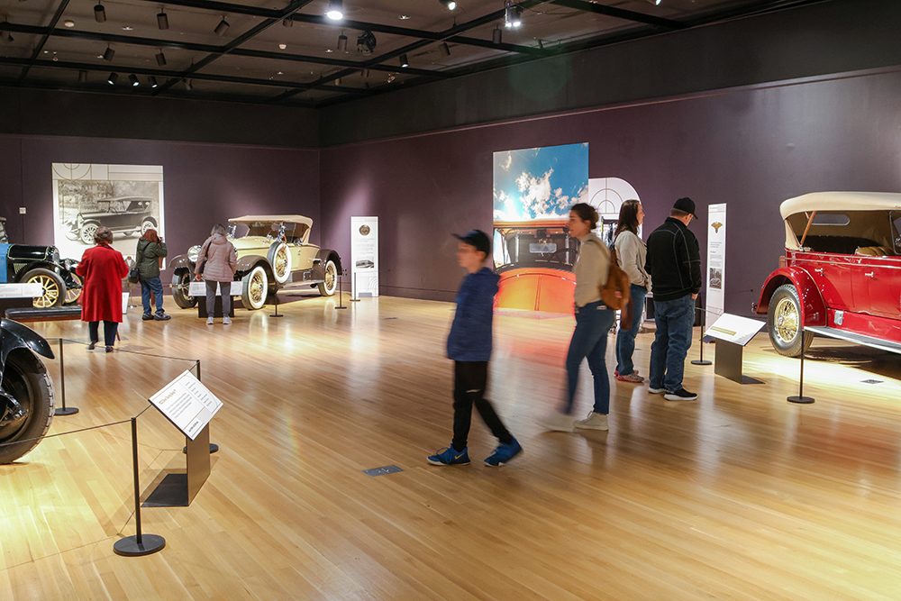 Visitors exploring exhibit gallery