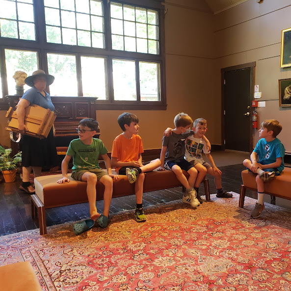 Students sitting in Large Studio at Vincennes State Historic Site