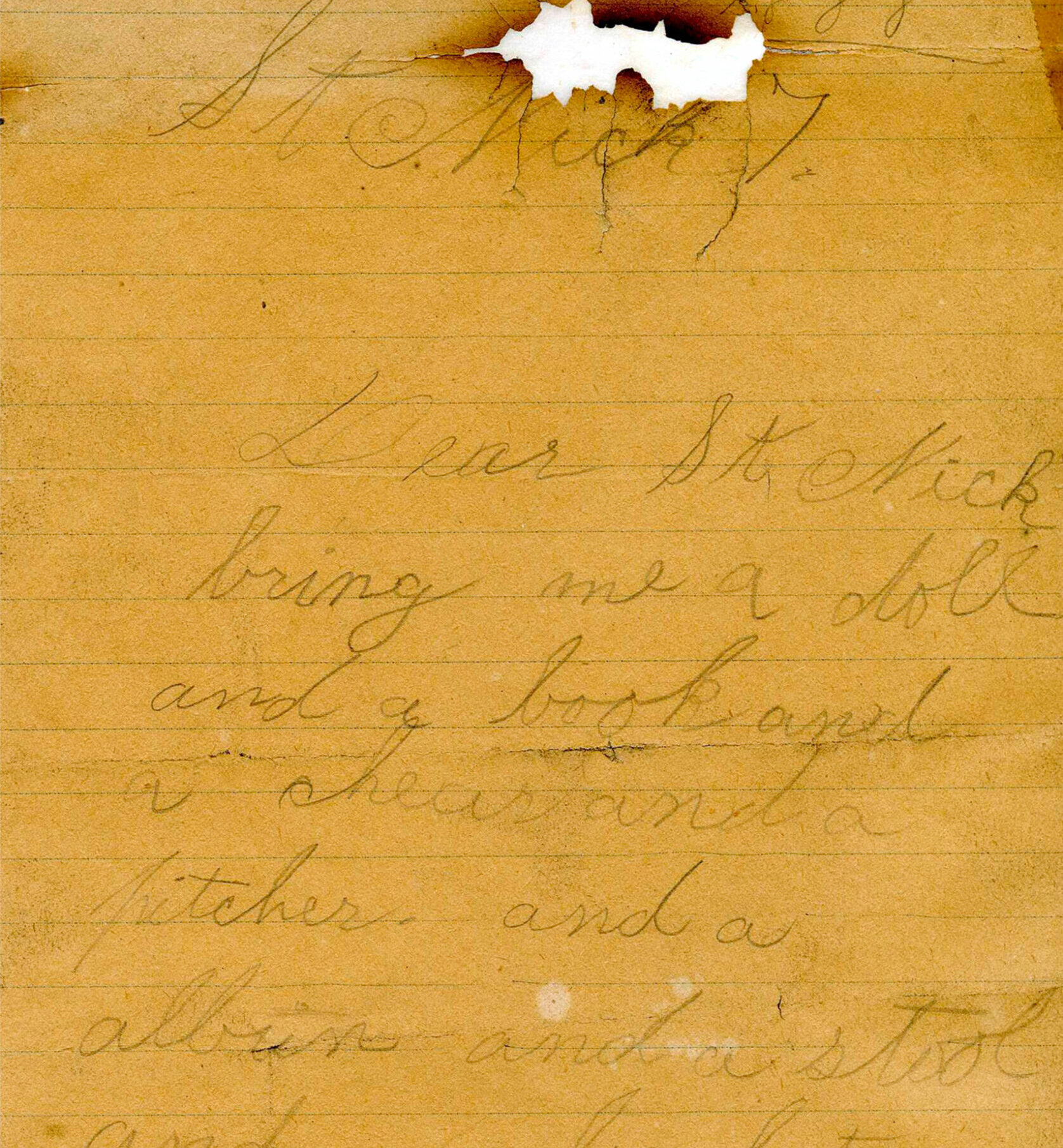 “Dear St. Nick” — a letter from 1888 found at Lanier Mansion