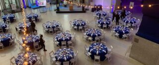 tables arranged for a reception