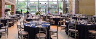 tables arranged for a reception